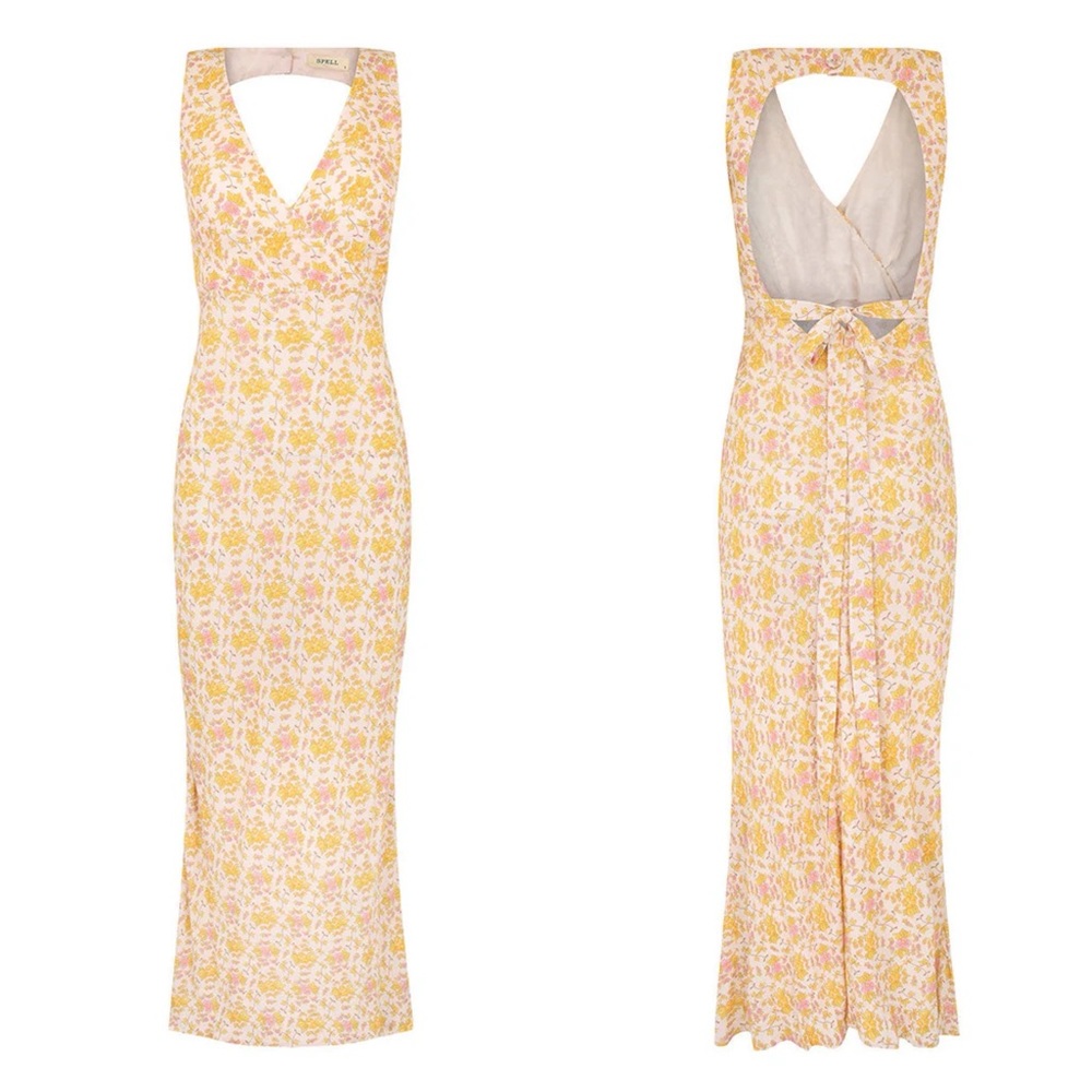 Spell Yellow Rose Bias Maxi Dress - Picture 4 of 7